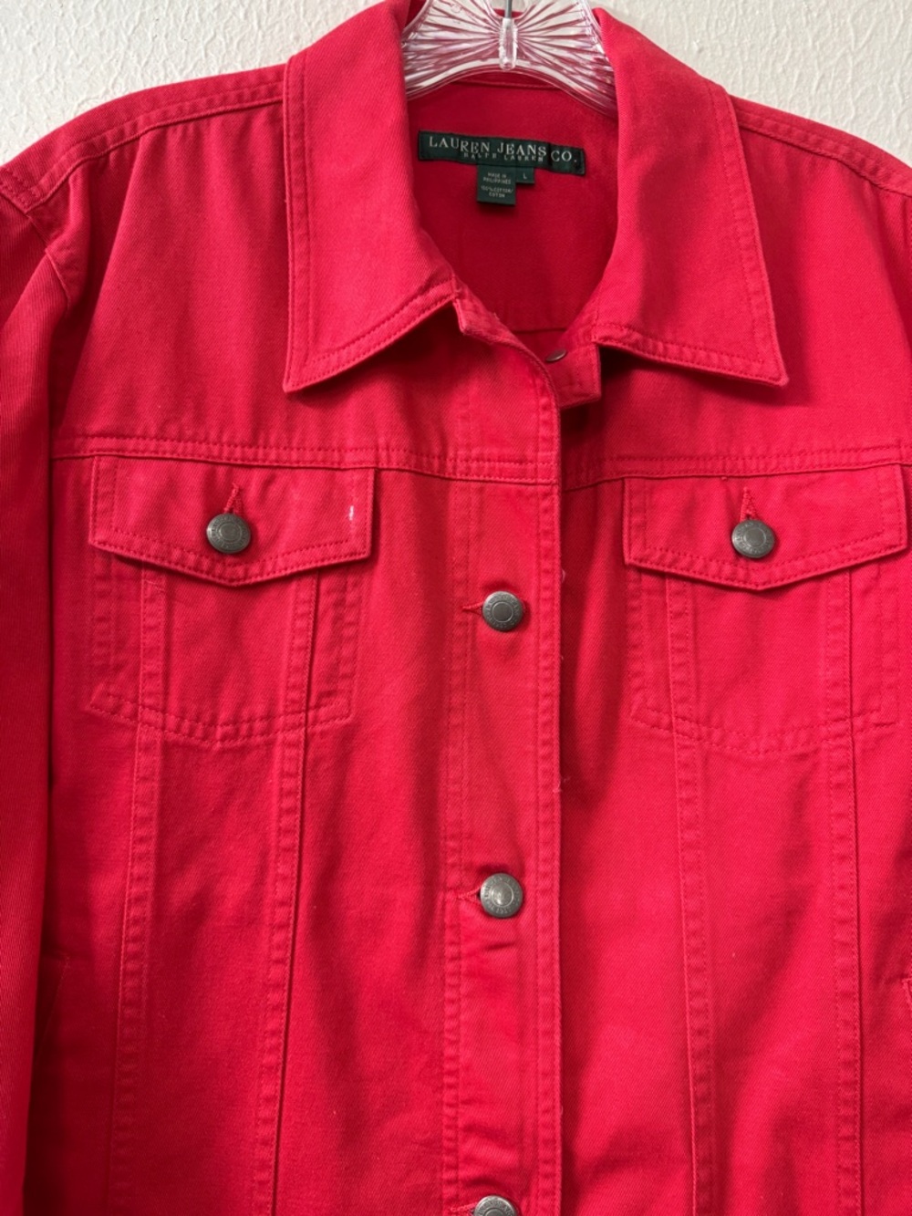 Lauren Jeans Co. Women’s Red Denim Jacket - Picture 3 of 14